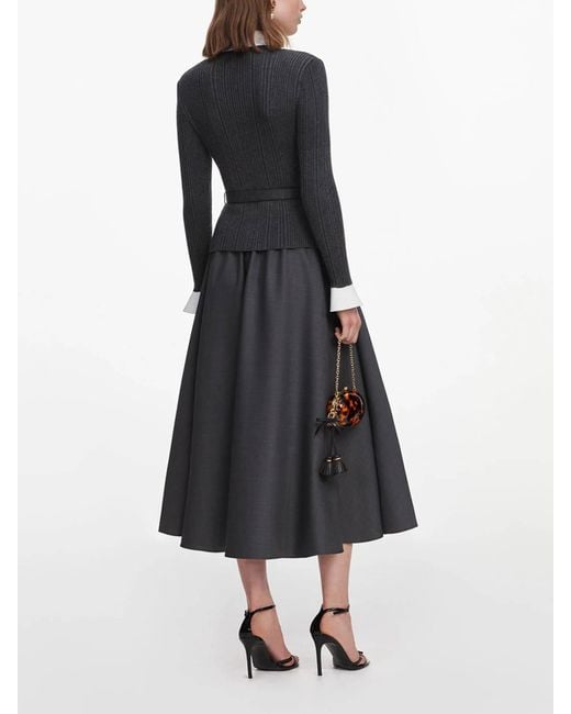 Self-Portrait Black Knit Midi Dress