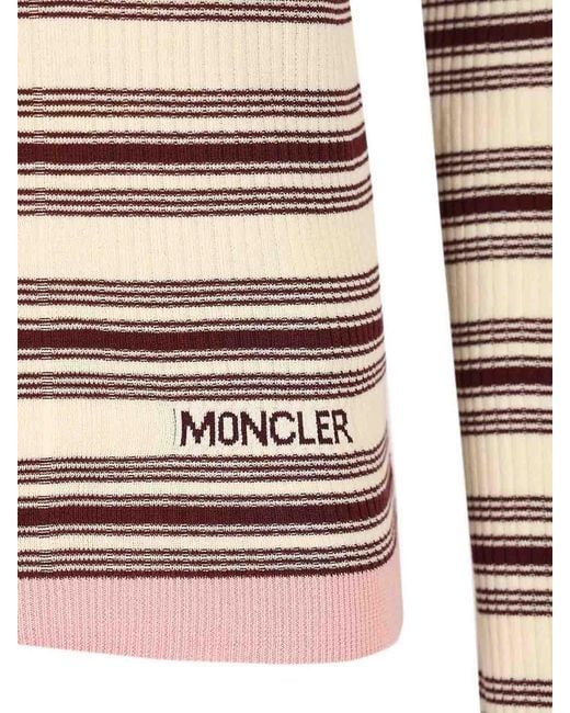 Moncler White Cotton Crepe Polo Shirt