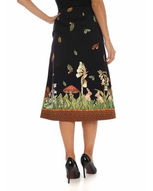 Vivetta Black Forest Printed Skirt