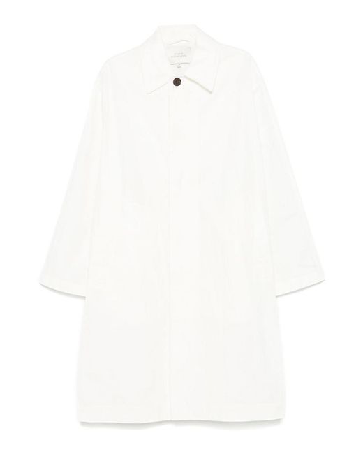 Studio Nicholson White Nylon And Cotton Blend Coat