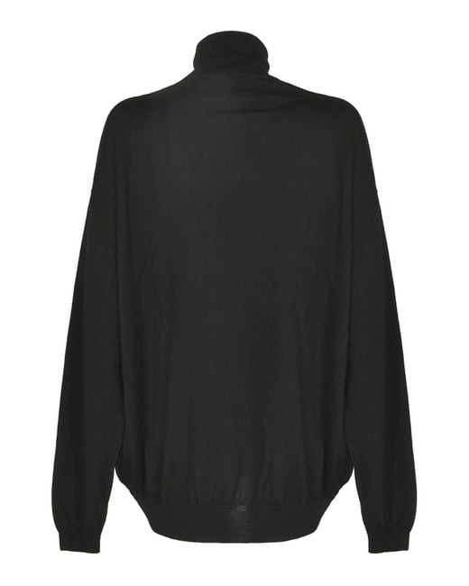 Moschino Black Roll Neck Rib Trim Plain Pullover