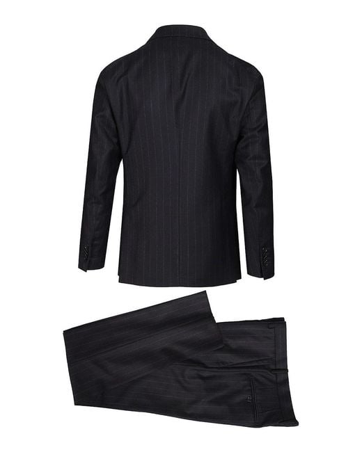 Tagliatore Blue Double-Breasted Pinstriped Suit for men