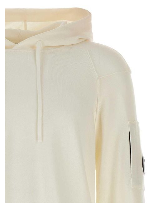 C P Company White Sea Island Hoodie for men