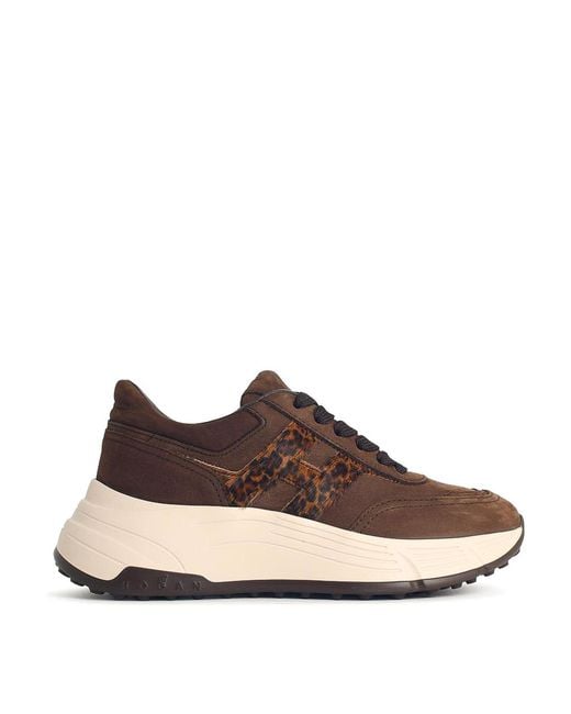 Hogan Brown Hi-Fi' Suede Sneakers