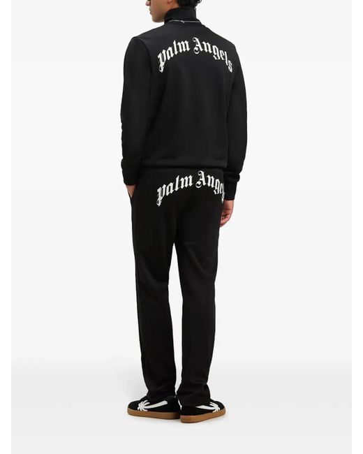 Palm Angels Black Jacket With Print for men