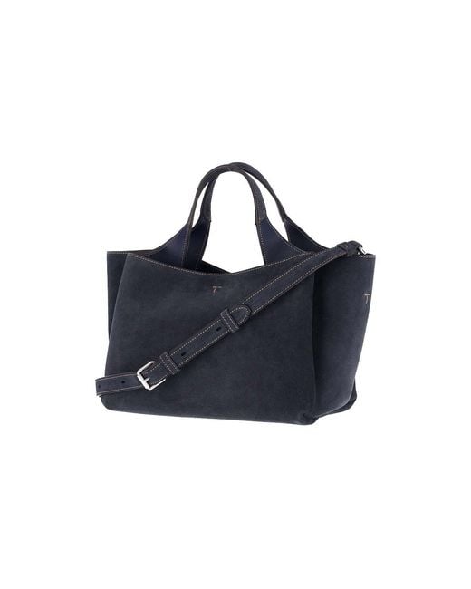 Tod's Blue Mini Suede Handbag