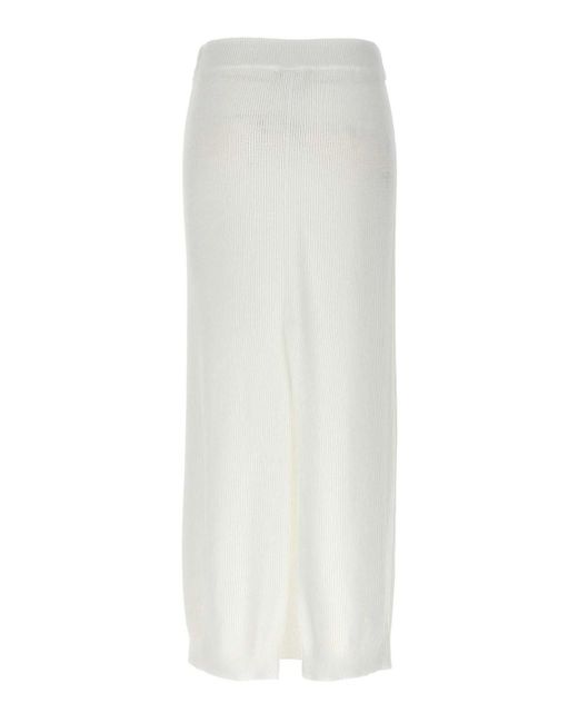 Brunello Cucinelli White Knitted Skirt