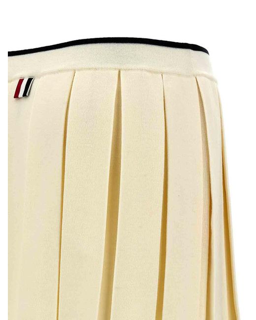Thom Browne Natural Knitted Pleated Skirt