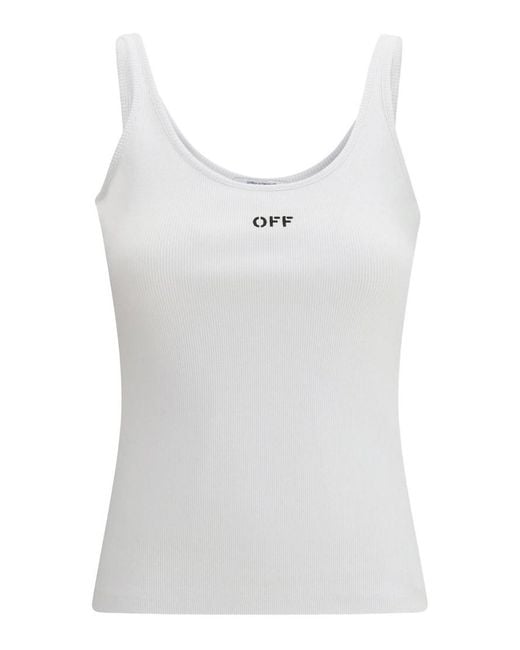 Off-White c/o Virgil Abloh White Top With Embroidery