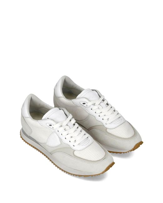 Philippe Model White Blville Low Lace-Up Trainers