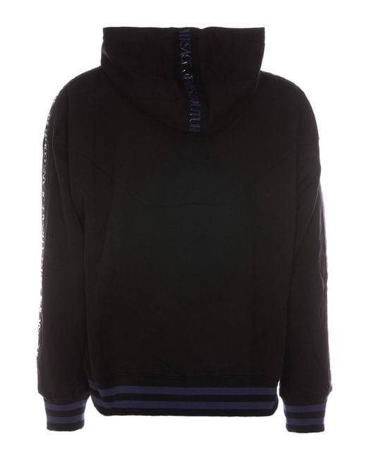 Versace Jeans Couture Black Front Logo Patch Hoodie for men