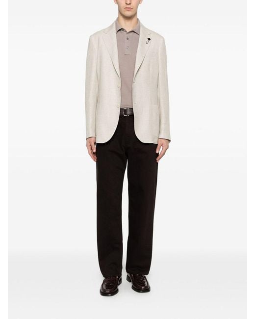 Lardini White Patch-Pocket Blazer for men