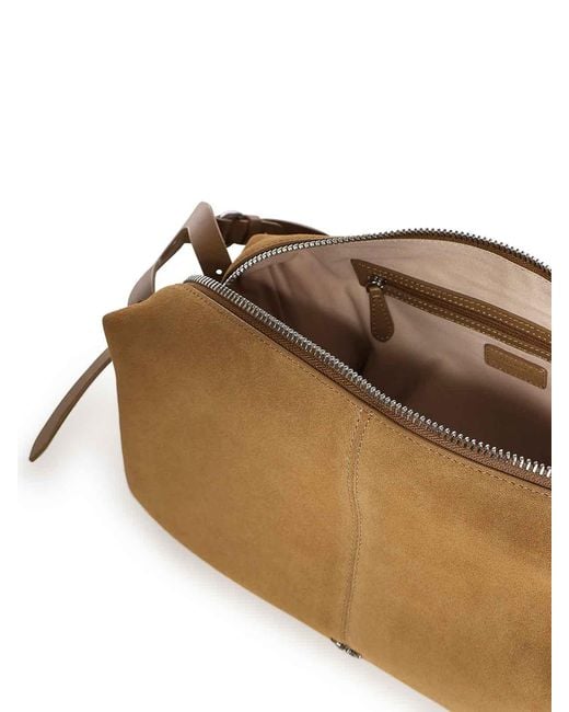 Pinko Natural Keeper Bag Medium Suede Shoulder Bag