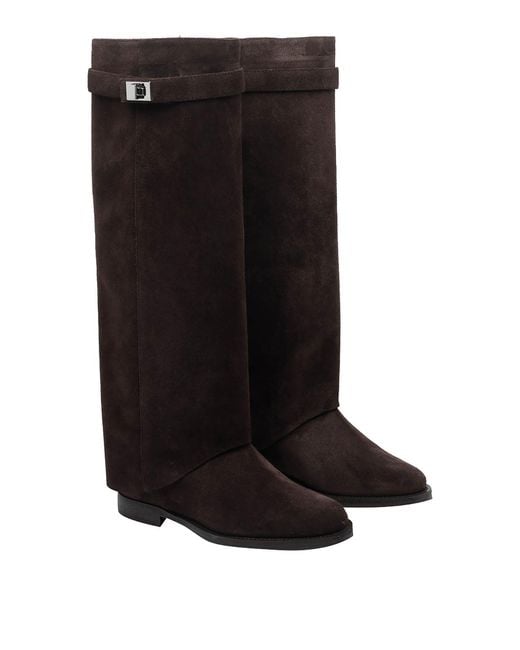 Via Roma 15 Black Velour Boots
