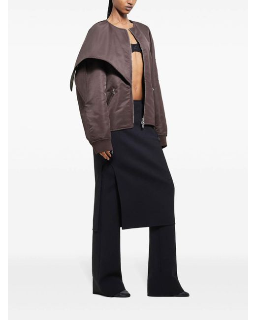 Courreges Brown Bomber With Oversized Bow