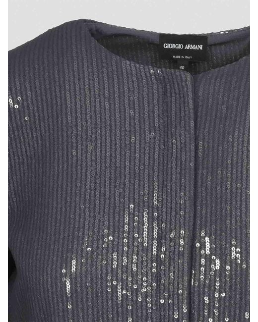 Giorgio Armani Blue Polyester Jacket