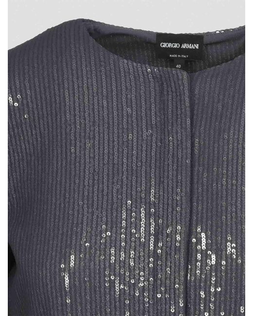 Giorgio Armani Blue Polyester Jacket