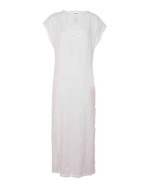 P.A.R.O.S.H. White Long Linen Dress