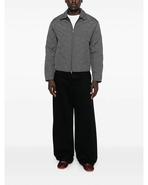 Emporio Armani Gray Quilted Blouson Jacket for men
