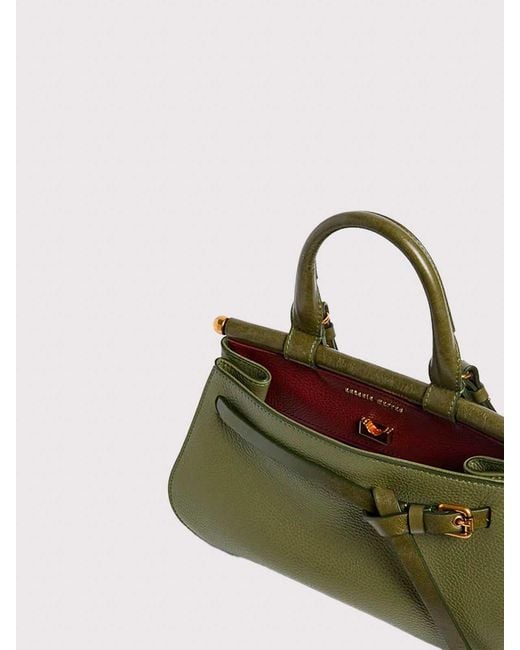 Antonio Marras Green Small Hammered Leather Hobo Bag