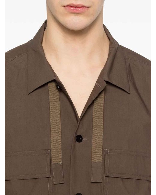 Sacai Brown Cotton Typewriter Shirt for men