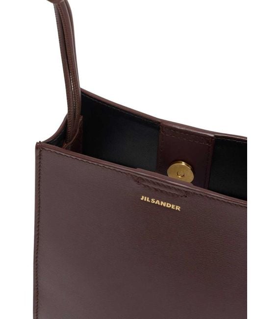 Jil Sander White Tangle Small Leather Crossbody Bag