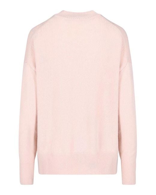 Jil Sander Pink Oversized Knit Pullover Sweater