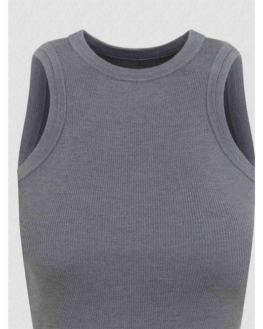 Phoebe Philo Gray Ribbed Tank Top