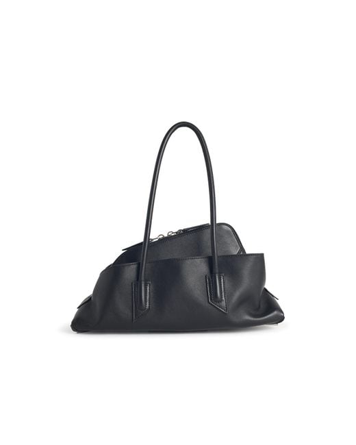 The Attico Black La Passeggiata Small Leather Bag
