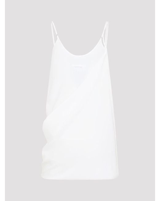MM6 by Maison Margiela White Silk Mini Dress