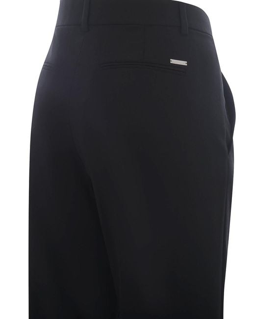 DSquared² Black Wool Blend High Rise Trousers