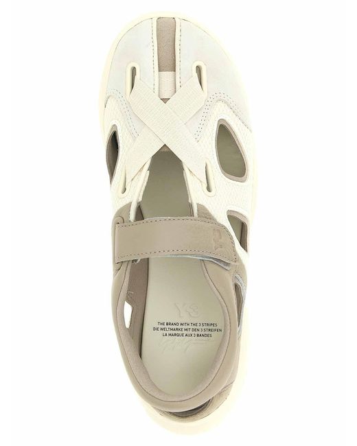 Y-3 White Gsg9' Sandals