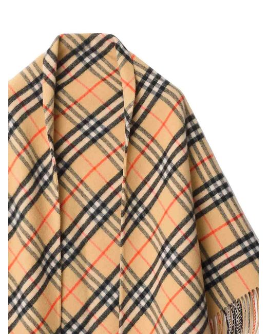 Burberry Natural Check Wool And Cashmere Cape