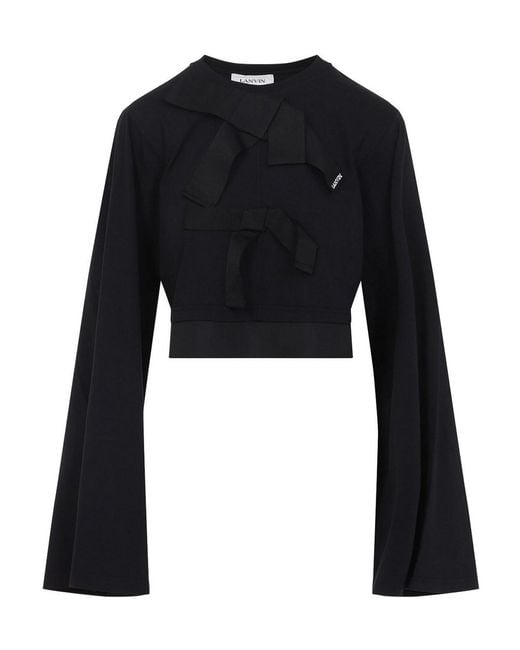 Lanvin Black Grosgrain Top