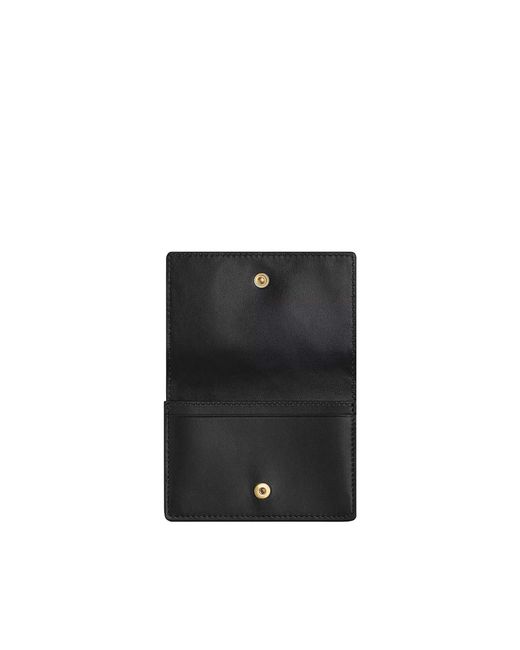 Bottega Veneta Black Woven Business Card Holder
