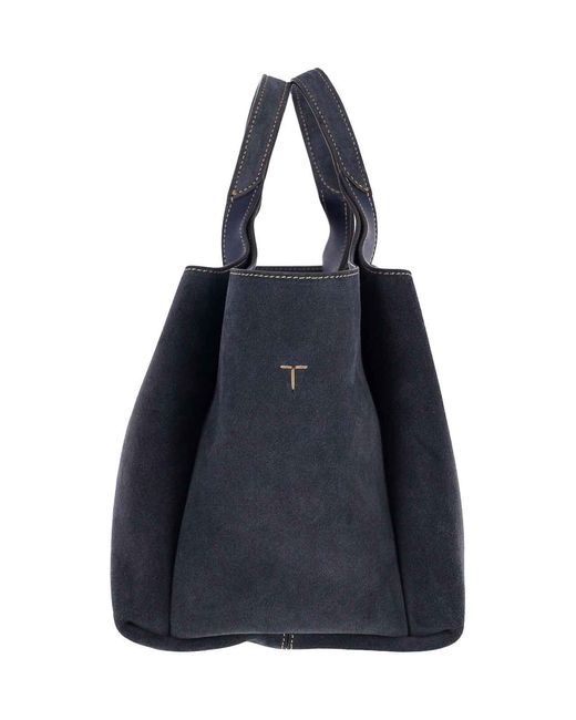 Tod's Blue Mini Suede Handbag