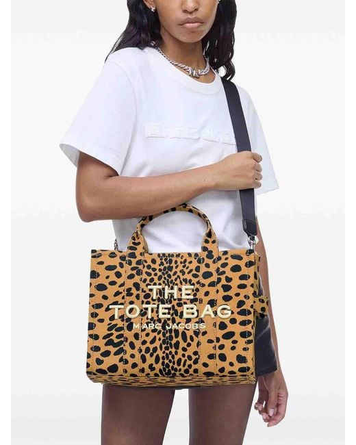 Marc Jacobs Metallic The Medium Cheetah Canvas Tote Bag