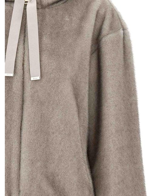 Herno Gray Tailored Coat With Classic Silhouette