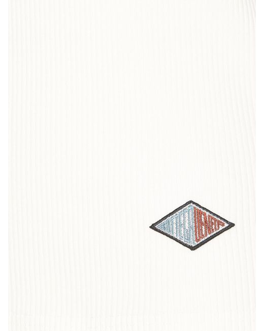 Bottega Veneta White Cotton Rib Jersey Tank Top