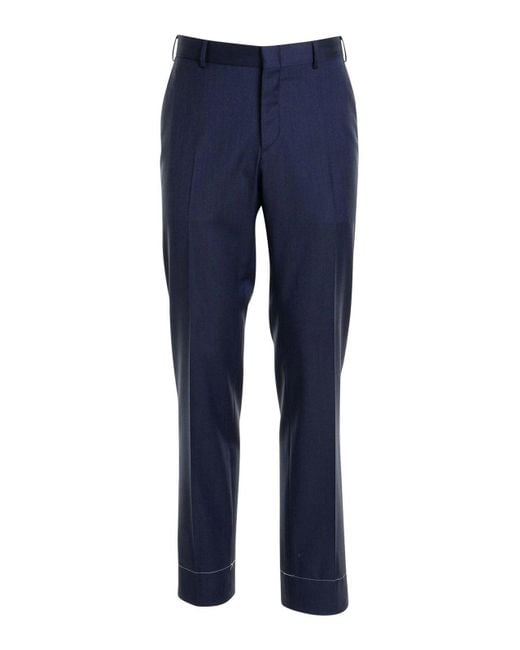 Brioni Blue Zip Back Pocket Pants for men