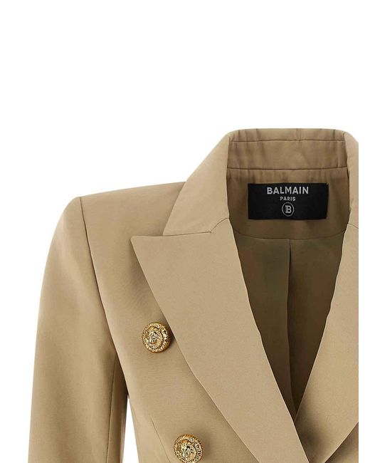 Balmain Natural Double-Breasted Blazer