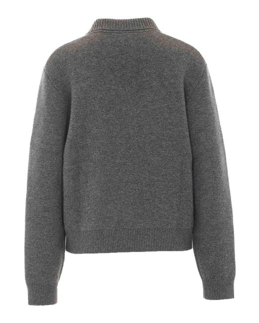 Lisa Yang Gray Aleya Cardigan With Zip Closure