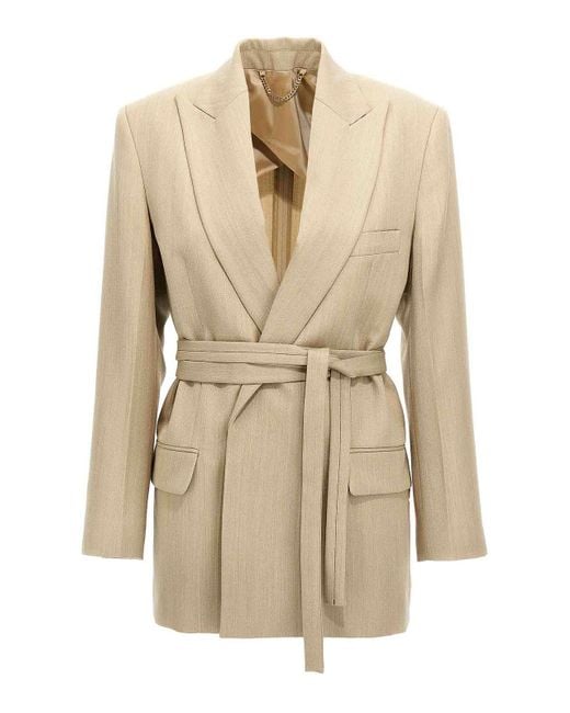 Victoria Beckham Natural Belt Blazer