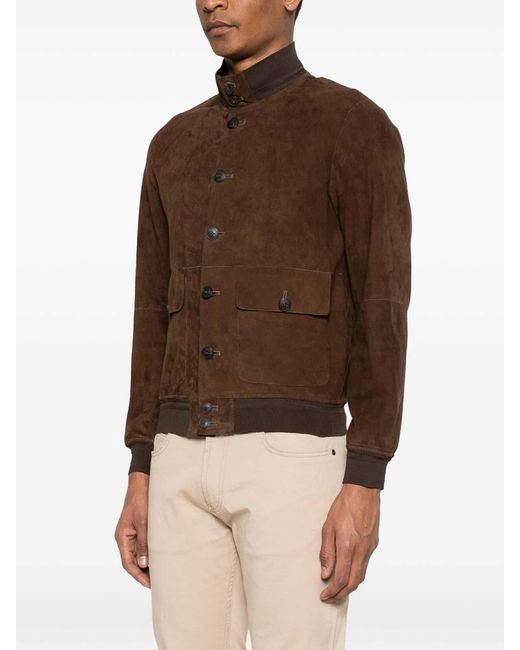THE JACK AND JACKIE LEATHERS Brown Riverside Jacket for men