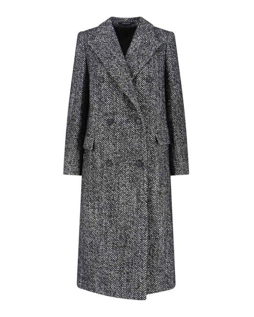 Tagliatore Gray Double-Breasted Coat