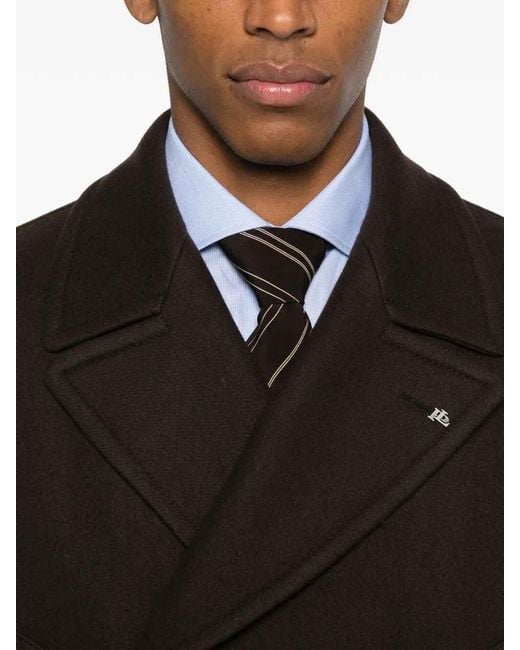 Tagliatore Black 'Sherry' Coat for men