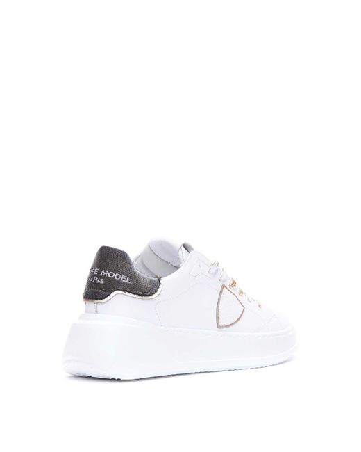 Philippe Model White Tres Temple Low Sneakers