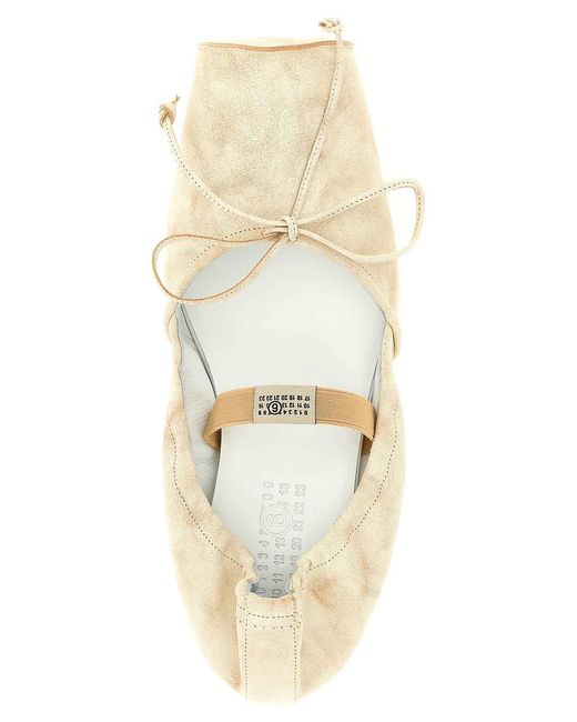 MM6 by Maison Margiela Natural Square Toe Ballet Flats