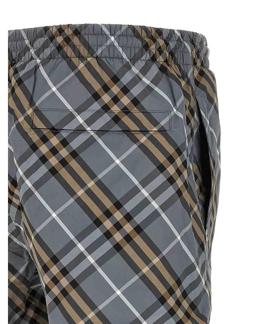 Burberry Gray Swim Check for men