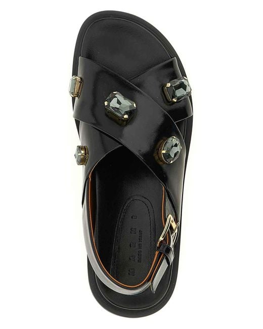 Marni Black Fussbett Sandals
